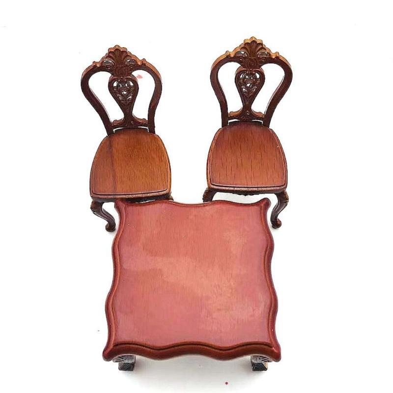 Wood Dollhouses Miniature Chair Model Figure 1/12 Scale Furniture For Miniature Scene Decoration And Collector