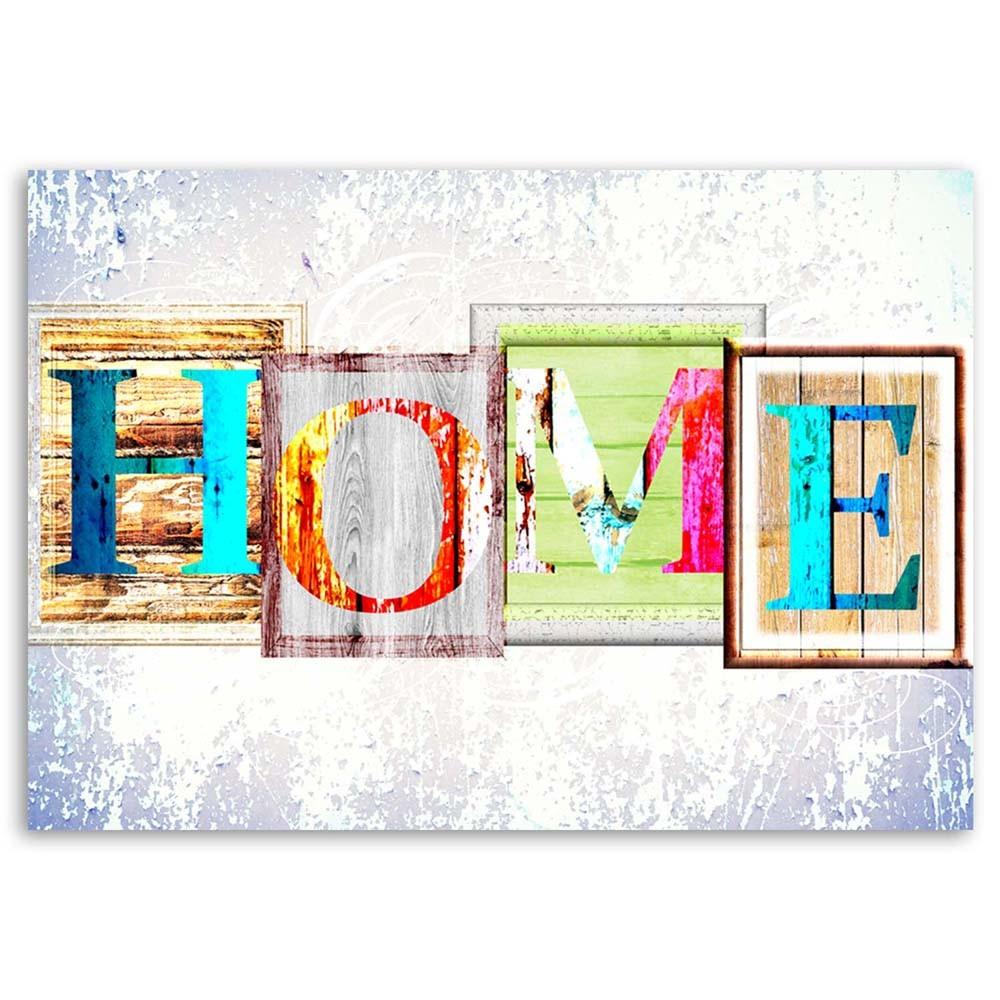 Холст, надпись HOME из блоков