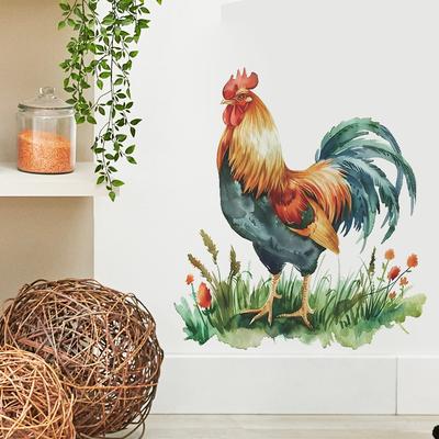 Fun-f147 Нарисованный садовый петух, гостиная, кухня, крыльцо, домашний фон, украшение, настенная наклейка
