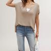 Summer V-neck Solid Color Open Short Sleeve Loose Plus Size Pullover Knit Sweater