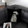 LLady GagaA Singer Cushion Cover Natural Linen Organic Fabric DoubleSided Printing Sofa Home Decor Gift Pillow Case