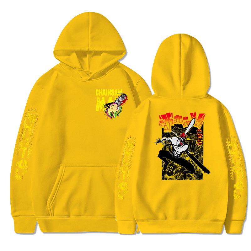 Японское аниме Человек-бензопила Харадзюку Толстовки Манга Графические Хлопковые Толстовки с Капюшоном Мультяшные Принты Пуловеры Толстовки Унисекс Уличная одежда