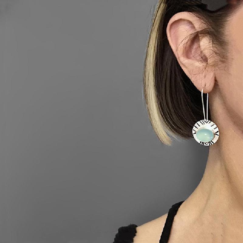 Vintage Bohemian Dangle Earring Women Trendy Silver Color Round Earring Bridal Engagement Party Jewelry Gifts