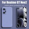 Для чехла Realme GT Neo2 Для чехла для Realme GT Neo2 Жидкий силикон ТПУ Ударопрочный Монохромный чехол для телефона для Realme GT Neo2 5G
