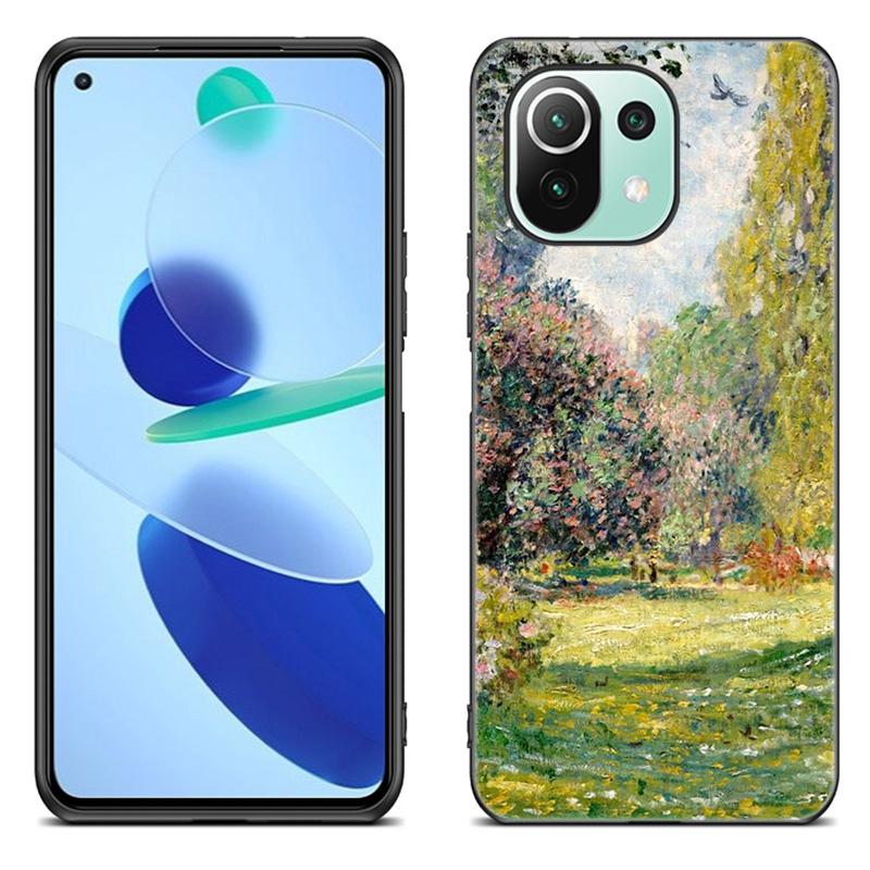 Чехол для телефона Claude Monet для Xiaomi Mi 11 Lite NE 11i 10T 11T Pro A2 A3 Lite POCO F3 M3 M4 C31 X3 Pro NFC GT черный чехол