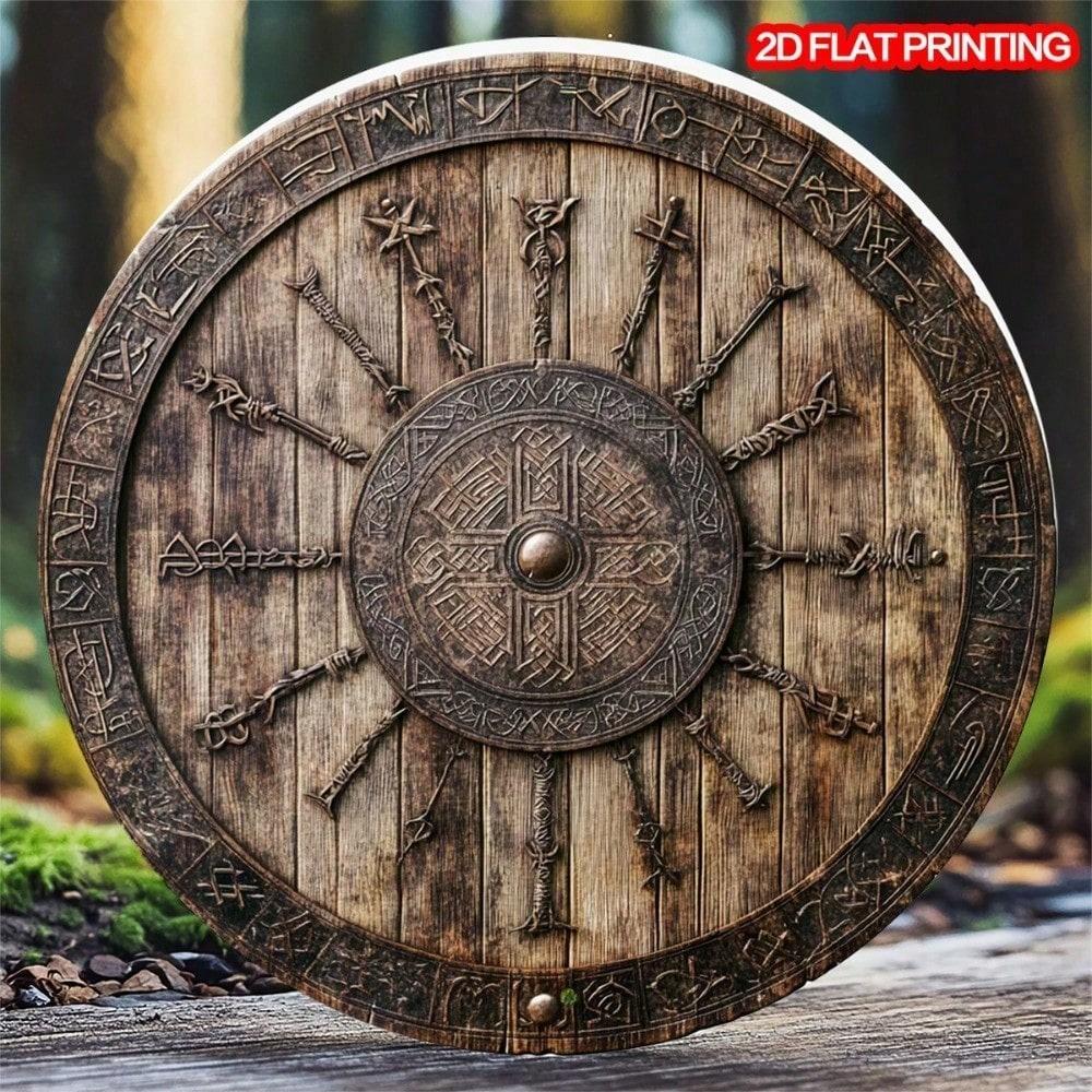 Vintage Nautical Compass Rose Aluminum Wall Art Sign 8x8 Inch Round Metal Decor