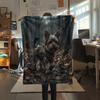 Hiking animals Print Flannel Blanket,High quality Comfortable for All Seasons,Home Decor,Warmth and Comfort,Perfect for Christmas Gifts