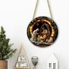 Nativity Scene Christmas Ornament Round Acrylic Holy Family Hanging Decorations for Xmas Home Door Wall Window Decor