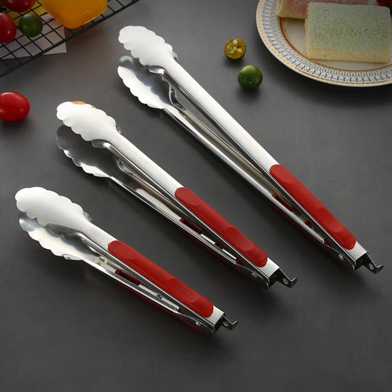 Food Tongs for Cooking Camping BBQ Lightweight Kitchen Pliers Stainless Steel Heat-Resistant Serving Tongs for Restaurants Home Kitchens Picnics