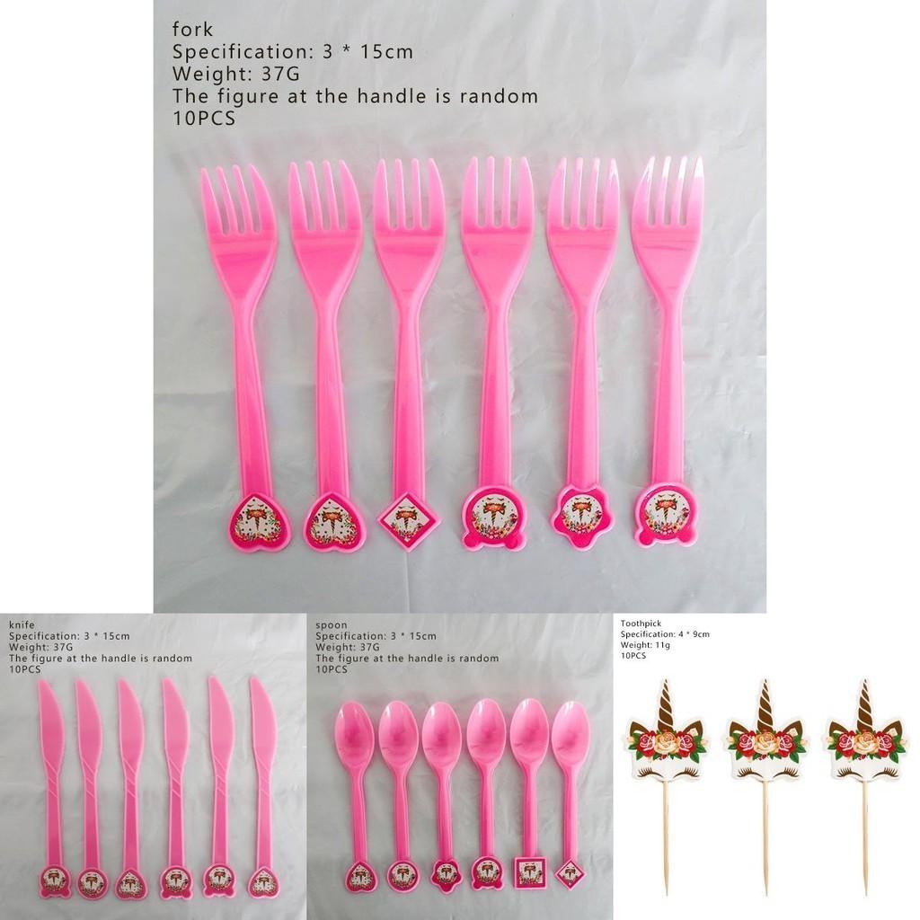 Венок Единорог Детские Принадлежности для Дня Рождения Красочная Посуда Тарелки Чашки и Вилки