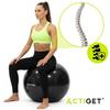 ACTIGET Ballon de fitness 75 cm pour exercices de pilates et de yoga avec pompe, gymnastique, noir