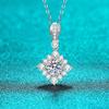 D Color 1ct White Gold Plated Moissanite Necklace for Women Ideal Cut Diamond Pendant 100% S925 Silver