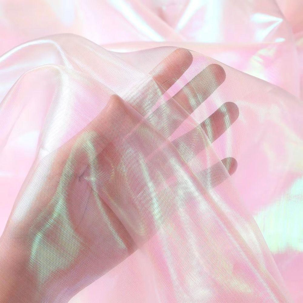 Thin Organza Fabrics Shiny Organza Dresses Fabric Handmade Materials Laser Tulle  Stage