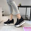 Platform Wedges Women's Sneakers Rhinestone Mesh Breathable Increased Casual Black Autumn Vulcanized Shoes Baskets Femme Zapatos