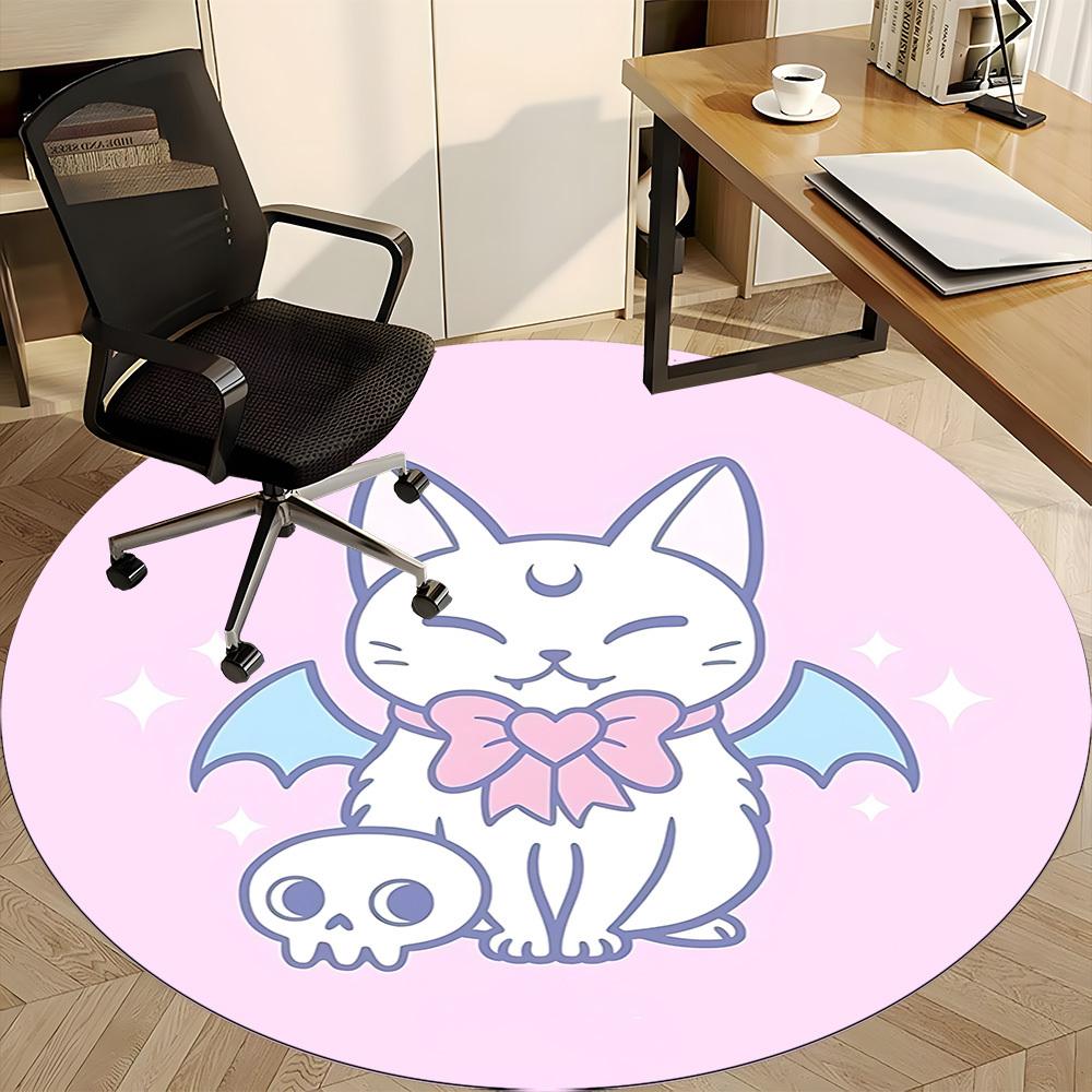 1pc Bat Cat Skull Chair Carpet for Office, , Non-slip carpet, Very suitable for offices, farmhouses,Outdoor carpet yy251120035