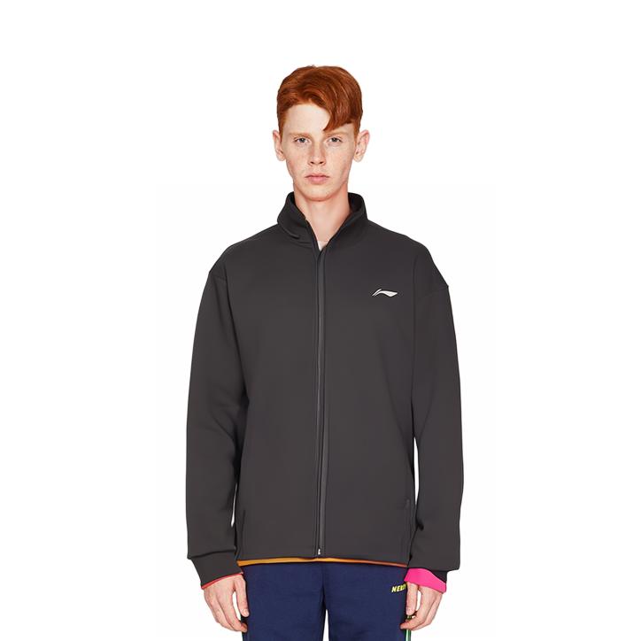 Мужские толстовки с капюшоном Li Ning Plain Stand Collar Sports Hoodie Black AWDT799-1