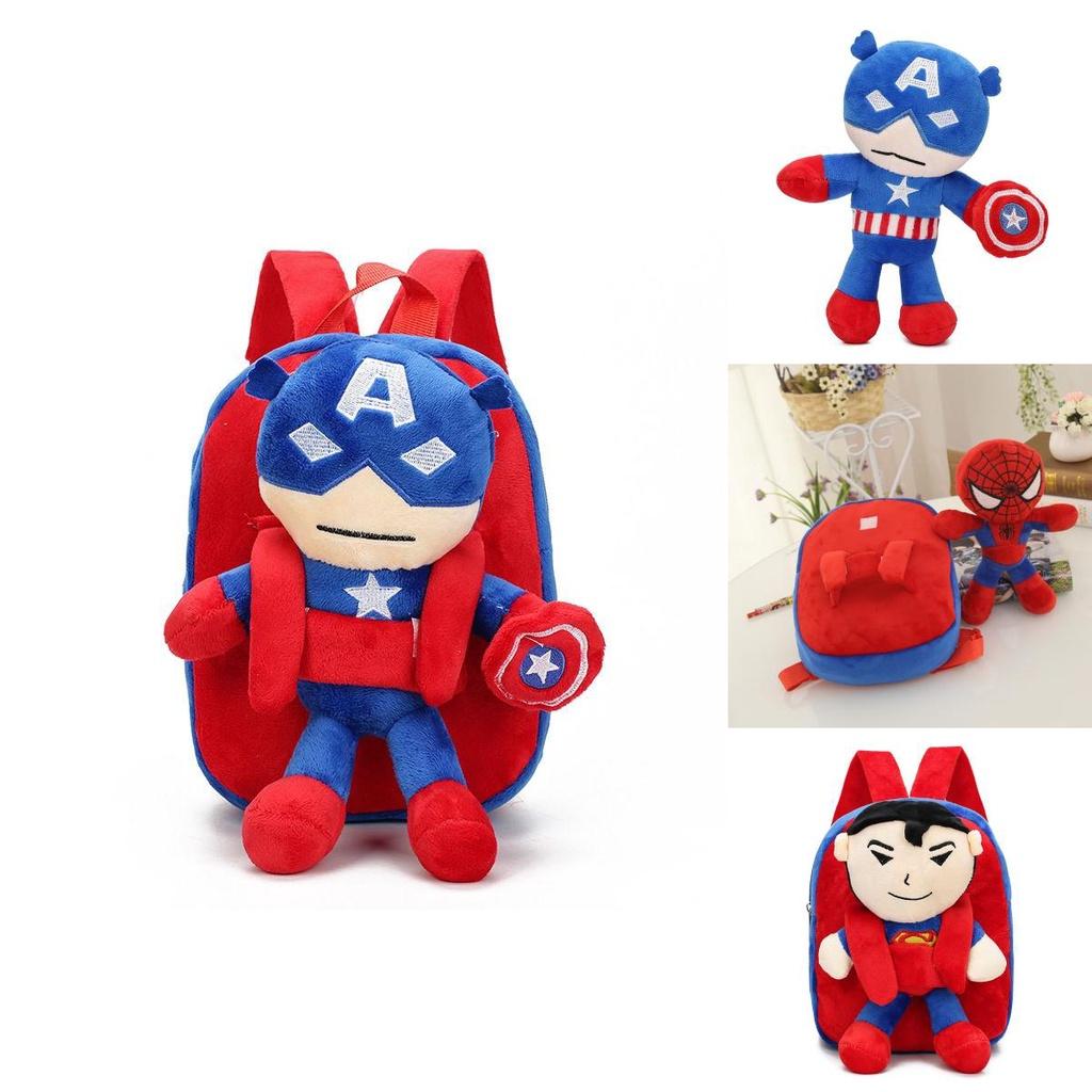 Мстители Человек-паук Капитан Америка Бэтмен Плюшевый Рюкзак Для Детей Прочный И Безопасный
