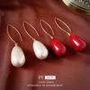 Elegant French Teardrop Pearl Earrings: Simple, High-End Retro Design for Women
