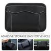 Universal Adhesive Wall Mounted Car Seat Storage Bag Faux Leather Organizer Side Door Phone Holder Card Wallet Pocket Car
