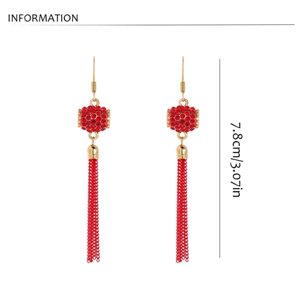 Lucky Lunar New Year Earrings Tassel Red Koi Dangle Earrings Spring Festival Earrings Studs Gift