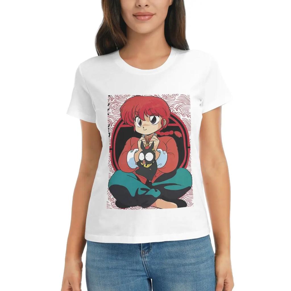 Women TShirt Ranma 12 Saotome Pig Girls Summer Short Sleeve Tees Round Neck Cotton T Shirts Clothes Tops Streetwear