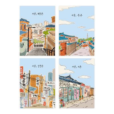 Стич Мини Лайн Ноут Улица Seoul Alley 4 шт. НАБОР Моно-подобный -