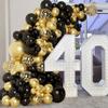 Black Gold Balloon Garland Arch Kit Happy 30 40 50 Year Old Birthday Party Decoration Graduation Party Confetti Latex Balloon