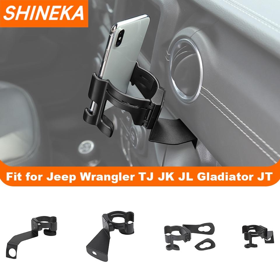 SHINEKA Car Multifunctional Water Cup Mount Bracket Mobile Phone Drinks Holder for Jeep Wrangler TJ JK JL Gladiator JT 1997-2023