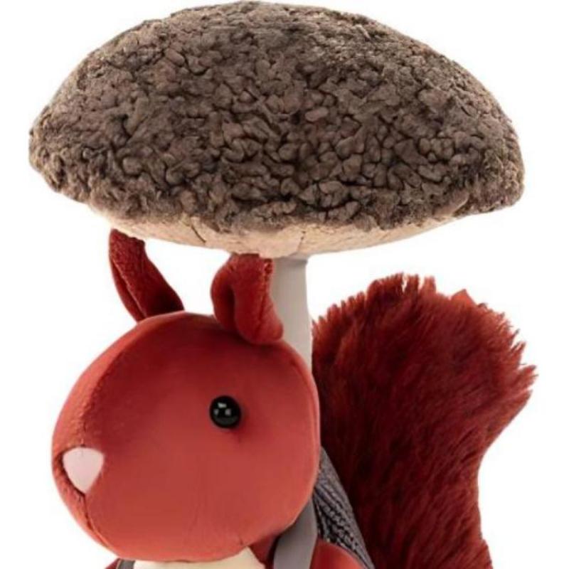 Jellycat Лесные животные Серия Собирающий грибы Белка Комфортная кукла Плюшевая кукла 20 см высотой