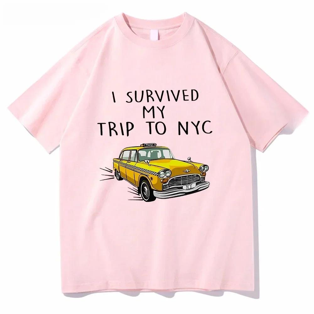 Мужская футболка Tom Same Style I Survived My Trip To NYC с принтом, повседневная хлопковая футболка, унисекс, модная футболка Telekinesis