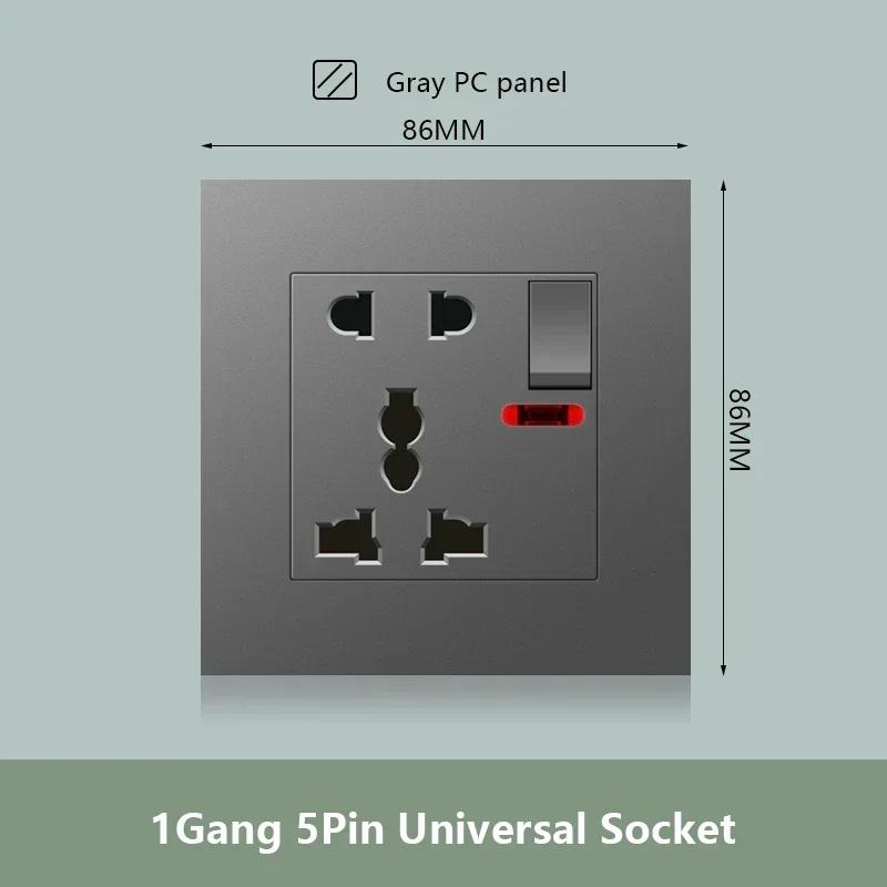 Универсальная двойная розетка с быстрой зарядкой Type-C мощностью 18 Вт, настенный электрический светильник с выключателем на 2 направления, Великобритания, 13 А, двойная розетка USB