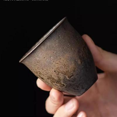 Керамическая чашка для чая, бытовая позолоченная, ржавая глазурь, чашка Master Cup, чайный сервиз Kung Fu, аксессуары