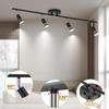 HURYEE Track Lights Ceiling, Black 4 Way Light Fixtures for Kitchen Hallway Bedroom Gallery Fixture Directional Accent Lamp Include 4 Bulbs (4W,