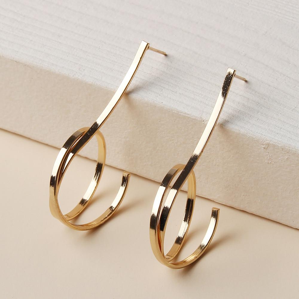 Metal Alloy Circle Earrings For Women Fashionable Geometric Design Gift For Occasions