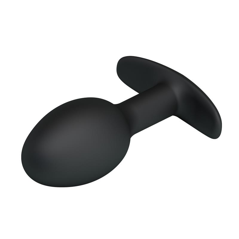 Black Silicone Anal Plug with Ball