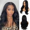 Women Long Wavy Synthetic Wig 26 Inches Natural Long Hair Wave Wig Middle Part Heat-resistant Replacement Wig Black Water Wave