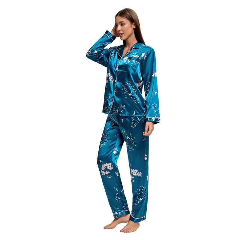 Домашняя одежда имитация шелковой пижамы женская пижама костюм большой размер для отдыха домашняя одежда