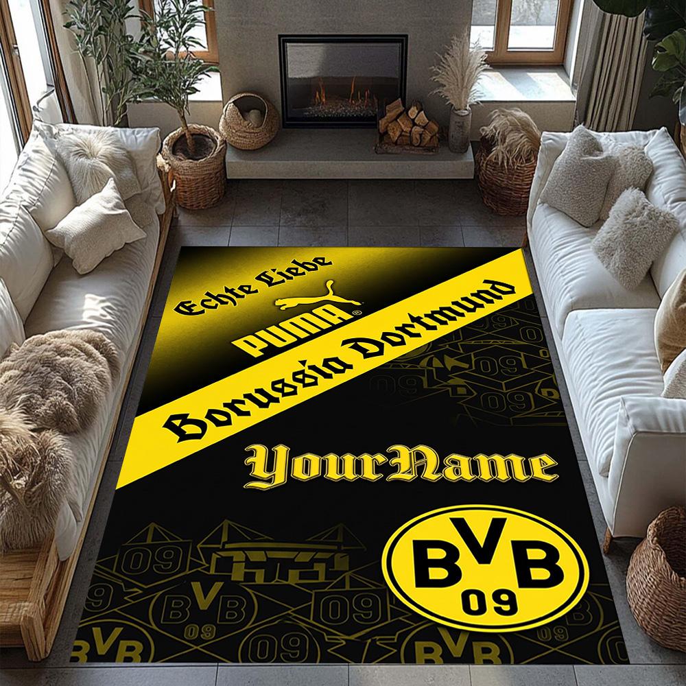 Borussia Dortmund Customize Text Floor Rug Office Rug Suitable for Outdoor Living Rooms Kitchen Decorate room Antislip Carpet Office home decor