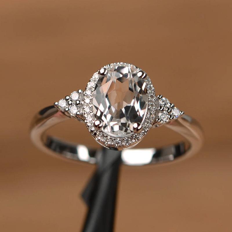 Silver Plated Rings for Women Ruby Emerald Sapphire Jewelry Wedding Engagement Ring Wholesale Size 6-10