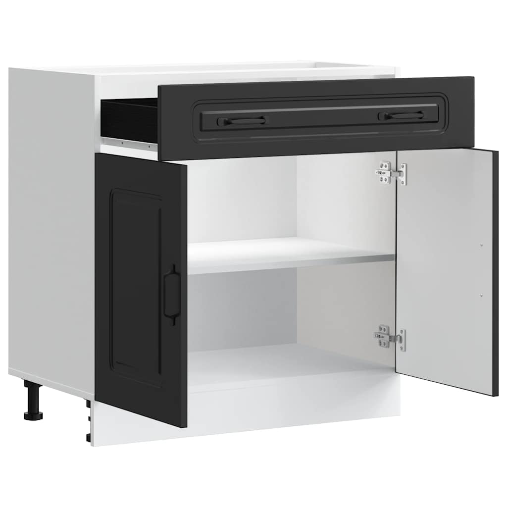 Kitchen Base Cabinet Kalmar Black Wood Based Material