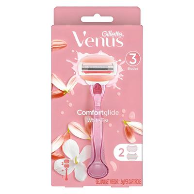 Женская бритва Venus Comfort Glide White Tee + 2 бритвенных лезвия, 1 набор