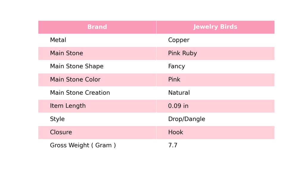 Серьги-подвески из меди с розовым рубином, гальванопластика, подарок для друга, ювелирные изделия V-45