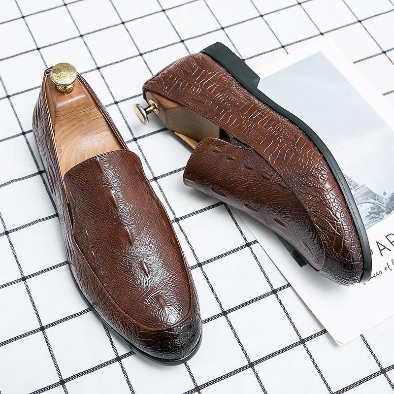 Mens Crocodile Leather Fashion Designer Business Luxury Dress Formal Wear-resistant Wedding Man Footwear Loafers Shoes for Men
