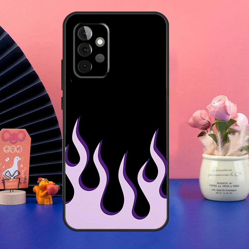 Эстетичный чехол с огнем, светло-голубой, огненно-розовый, для Samsung Galaxy A54 A34 A24 A14 A73 A53 A33 A23 A13 A52 A32 A22 A12 A51 A71
