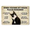 1pc, Cats House Rules Funny Metal Sign (11.81"x7.87"/30x20cm), Novelty Home Decor Halloween Christmas Gift