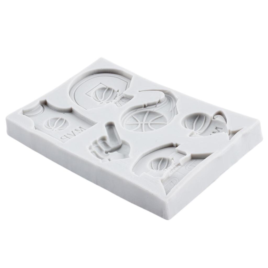 Бейсболка Летучая мышь Силиконовые формы Баскетбол Футбольный шлем Форма для мастики Инструменты для украшения торта Топпер для кекса Конфеты Эпоксидная смола Глина Шоколад Форма для гампасты