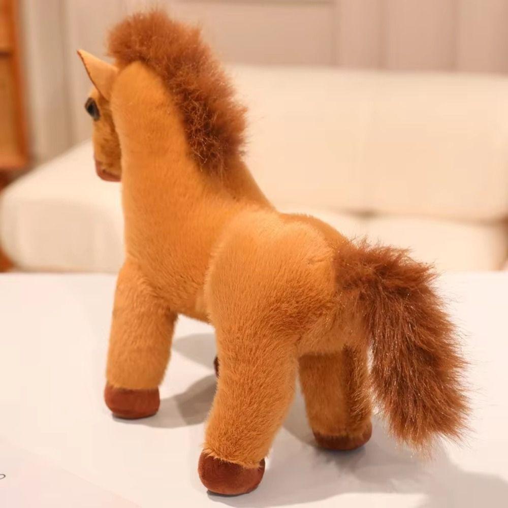 Simulation Pony Plush Toys Saddle Cartoon Horse Stuffed Toy Valentine's Day Gifts