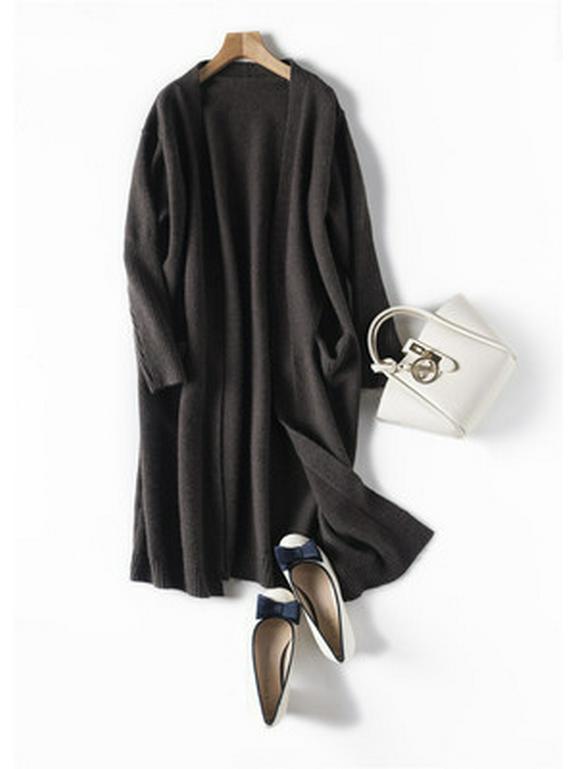 Женский кардиган средней длины, весна 2024 г.: Корейский стиль, универсальный, облегающий трикотажный жакет