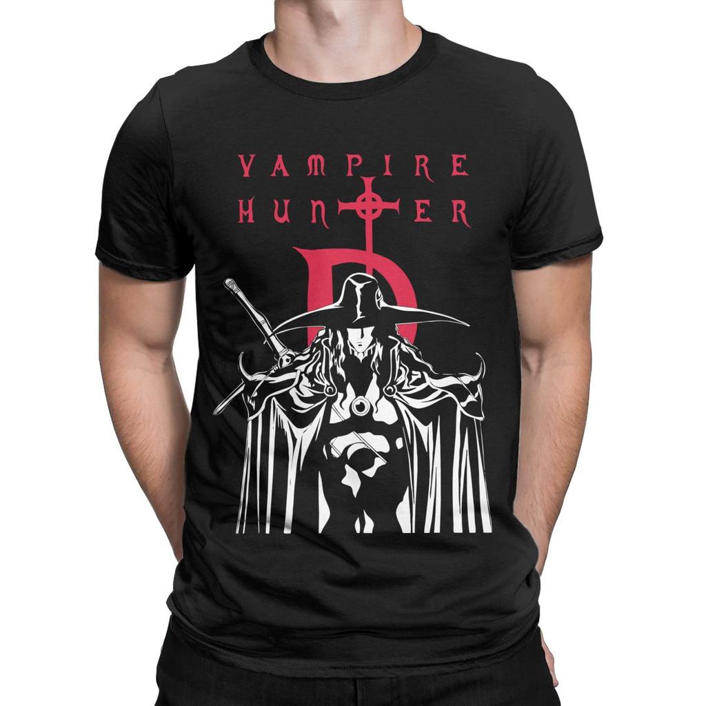 Мужские футболки Vampire Hunter D Hellsing Аниме Одежда из чистого хлопка Смешные футболки с коротким рукавом и круглым вырезом Идея для подарка Футболки