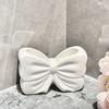 Visually Appealing Ceramic Toothbrush Holder with Bow Design Moisture-Resistant Bathroom Organizer, Freestanding Modern Vanity Decor for Countertop,